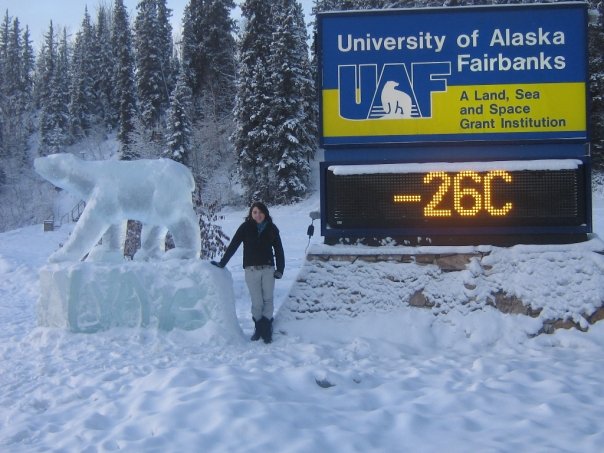 "Daniela as a student in Fairbanks, Alaska, USA (2008)"